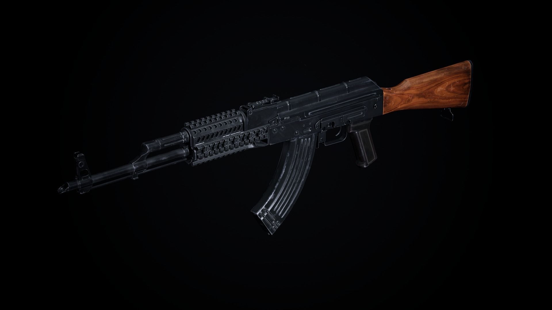 AK-47 Variants PBR Low-poly 3D model_11
