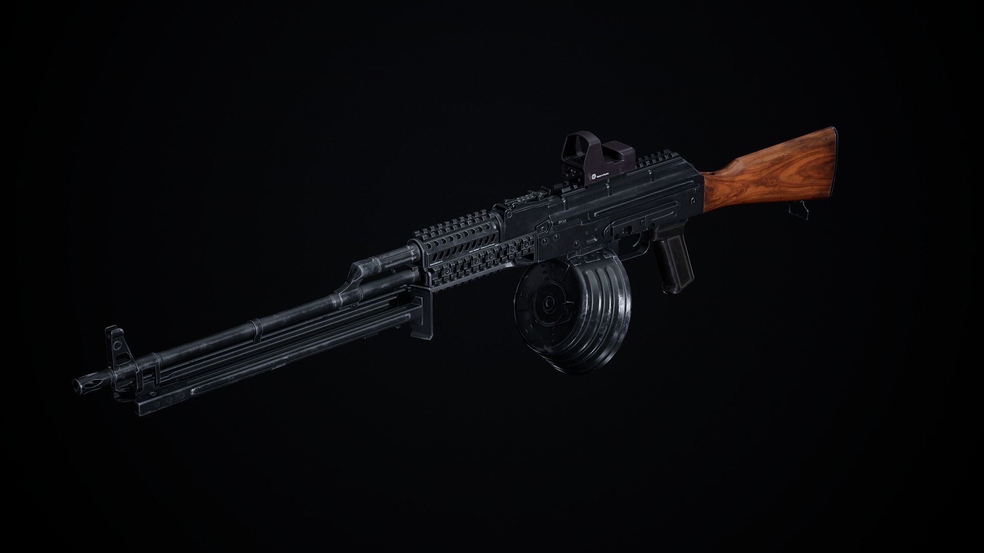 AK-47 Variants PBR Low-poly 3D model_10