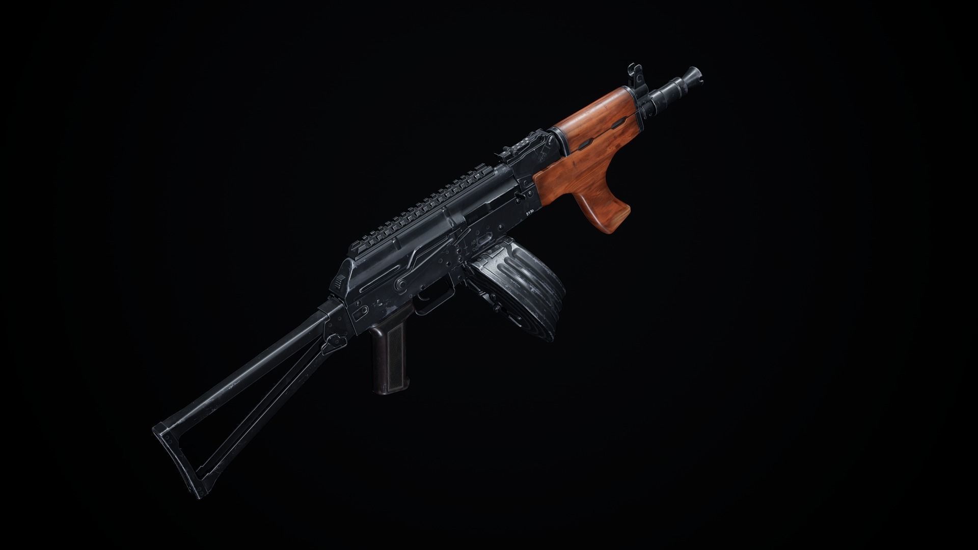 AK-47 Variants PBR Low-poly 3D model_3