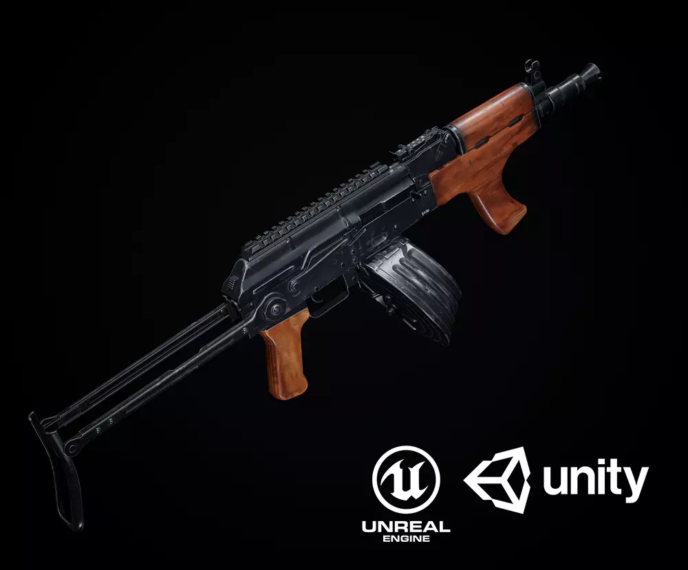 AK-47 Variants PBR Low-poly 3D model_0