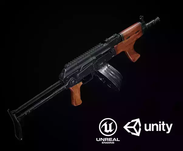 AK-47 Variants PBR Low-poly 3D model