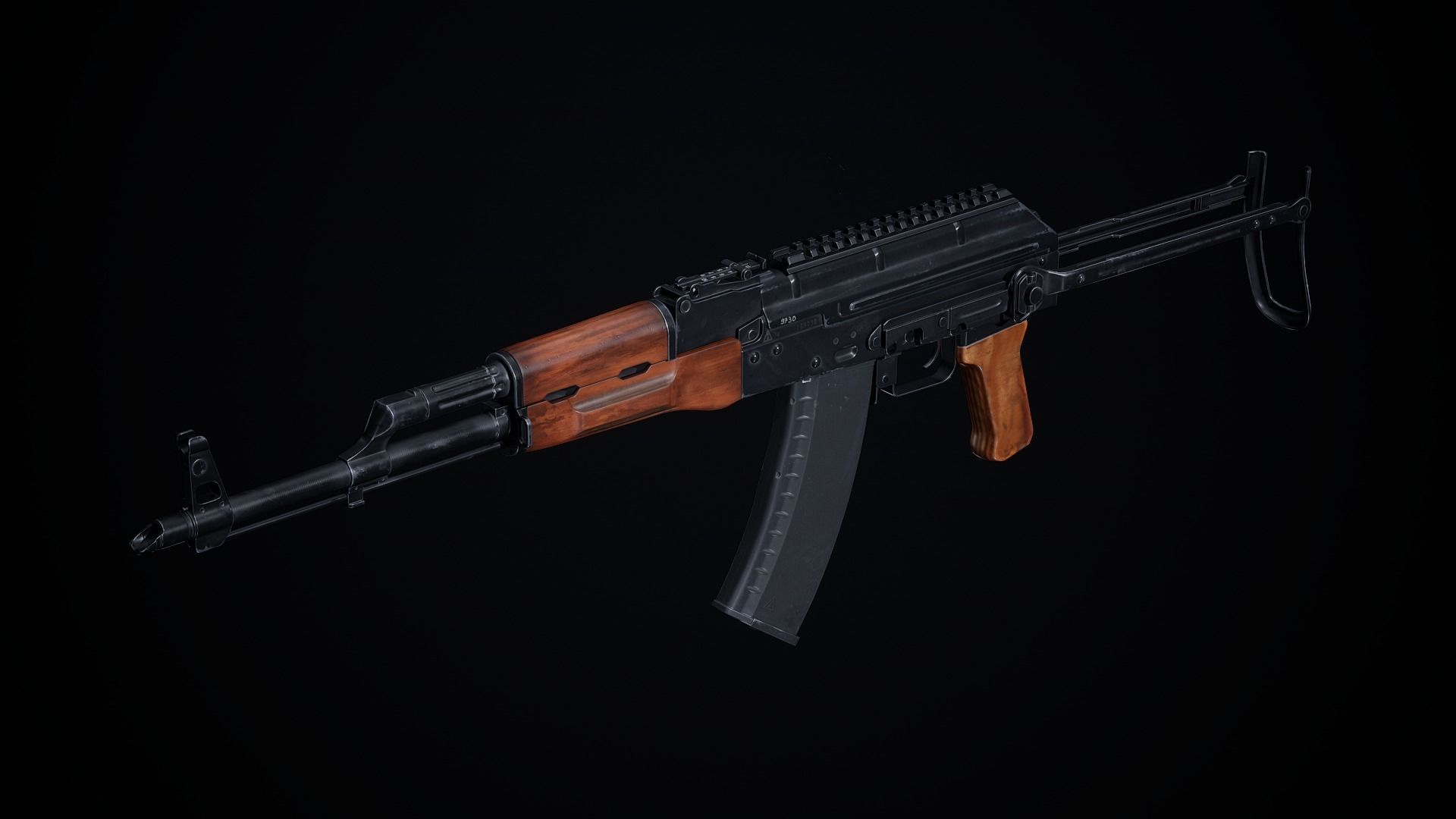 AK-47 Variants PBR Low-poly 3D model_1