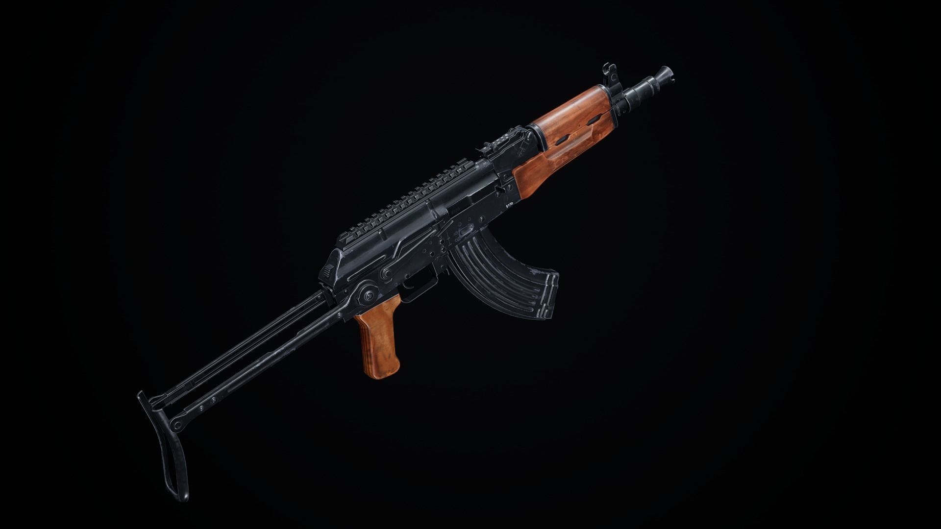 AK-47 Variants PBR Low-poly 3D model_4