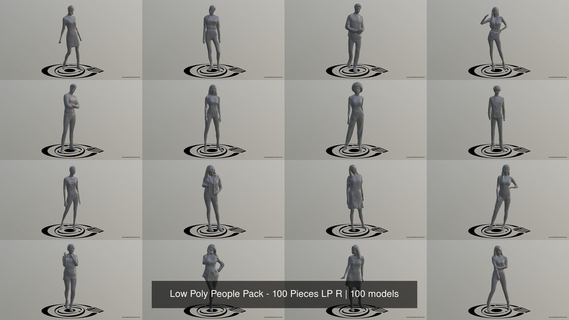 Low Poly People Pack - 100 Pieces LP R 3D Model Collection_2