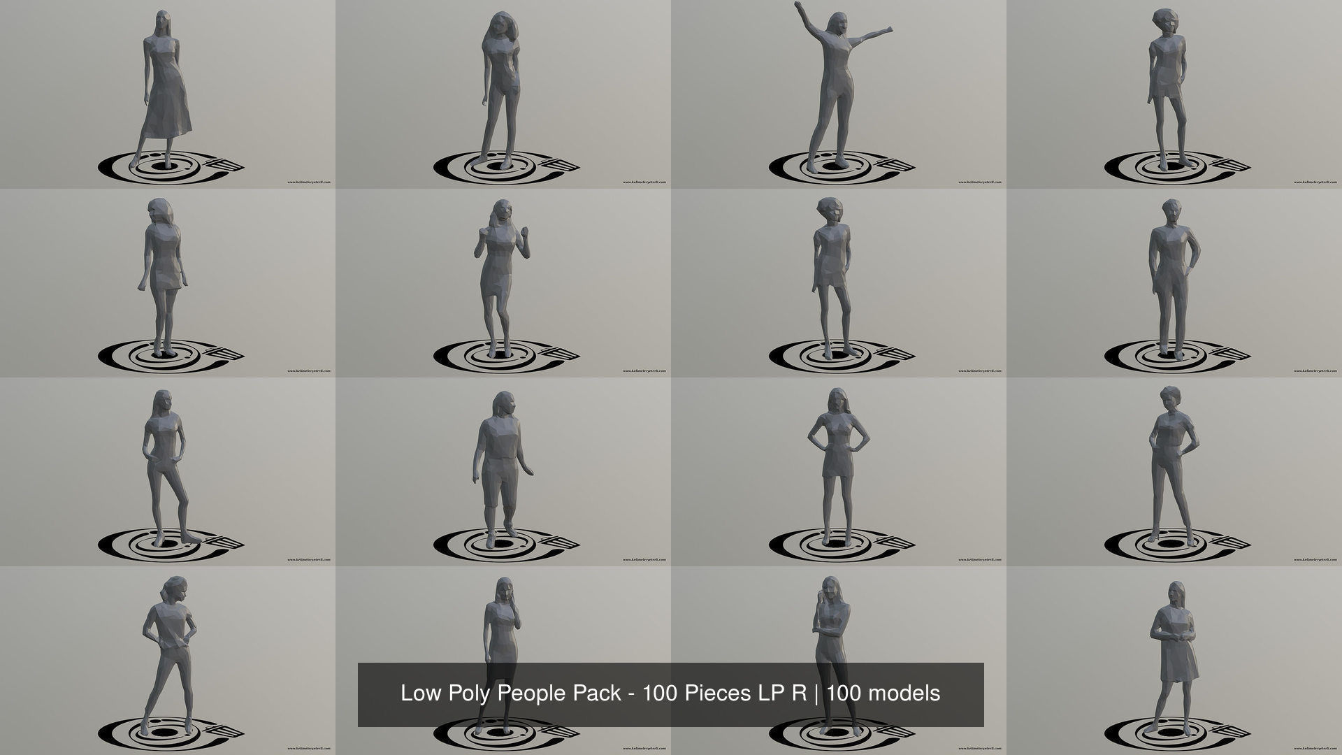 Low Poly People Pack - 100 Pieces LP R 3D Model Collection_8