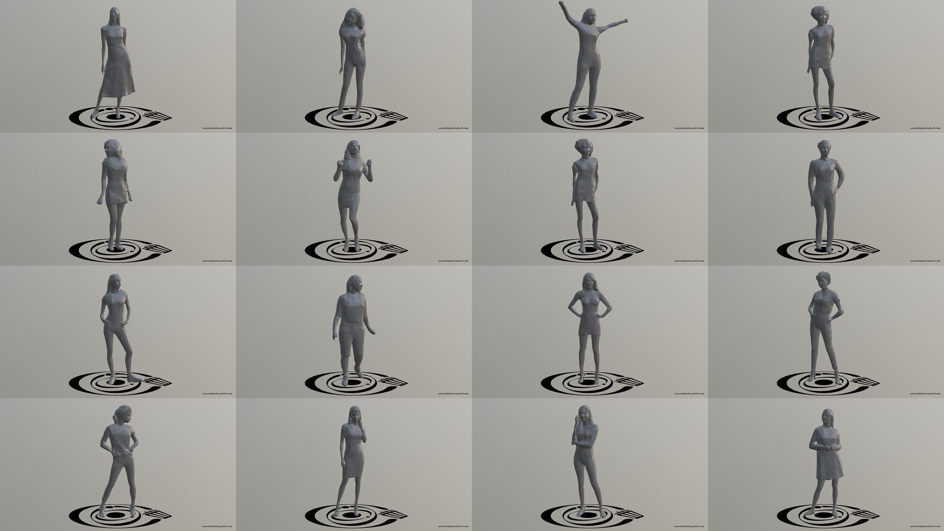 Low Poly People Pack - 100 Pieces LP R 3D Model Collection_7