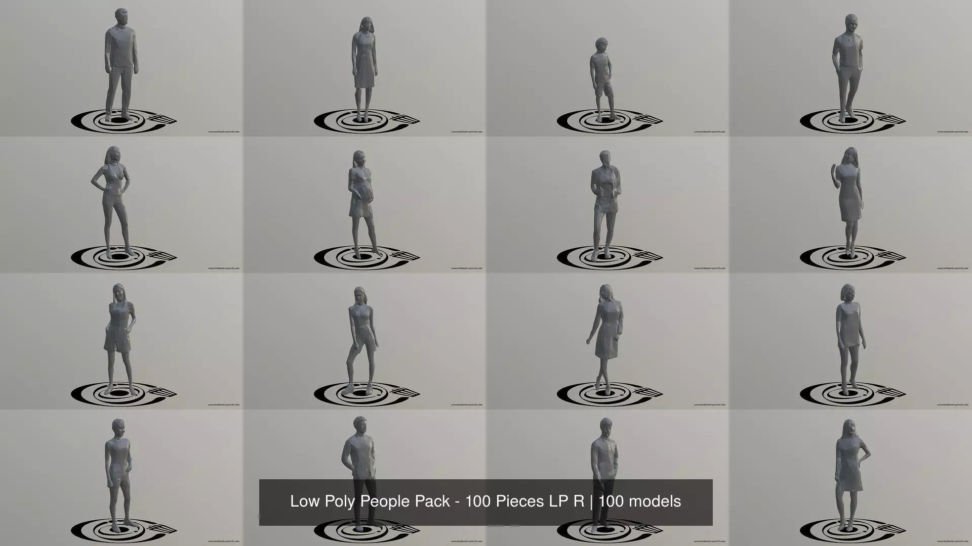 Low Poly People Pack - 100 Pieces LP R 3D Model Collection_0