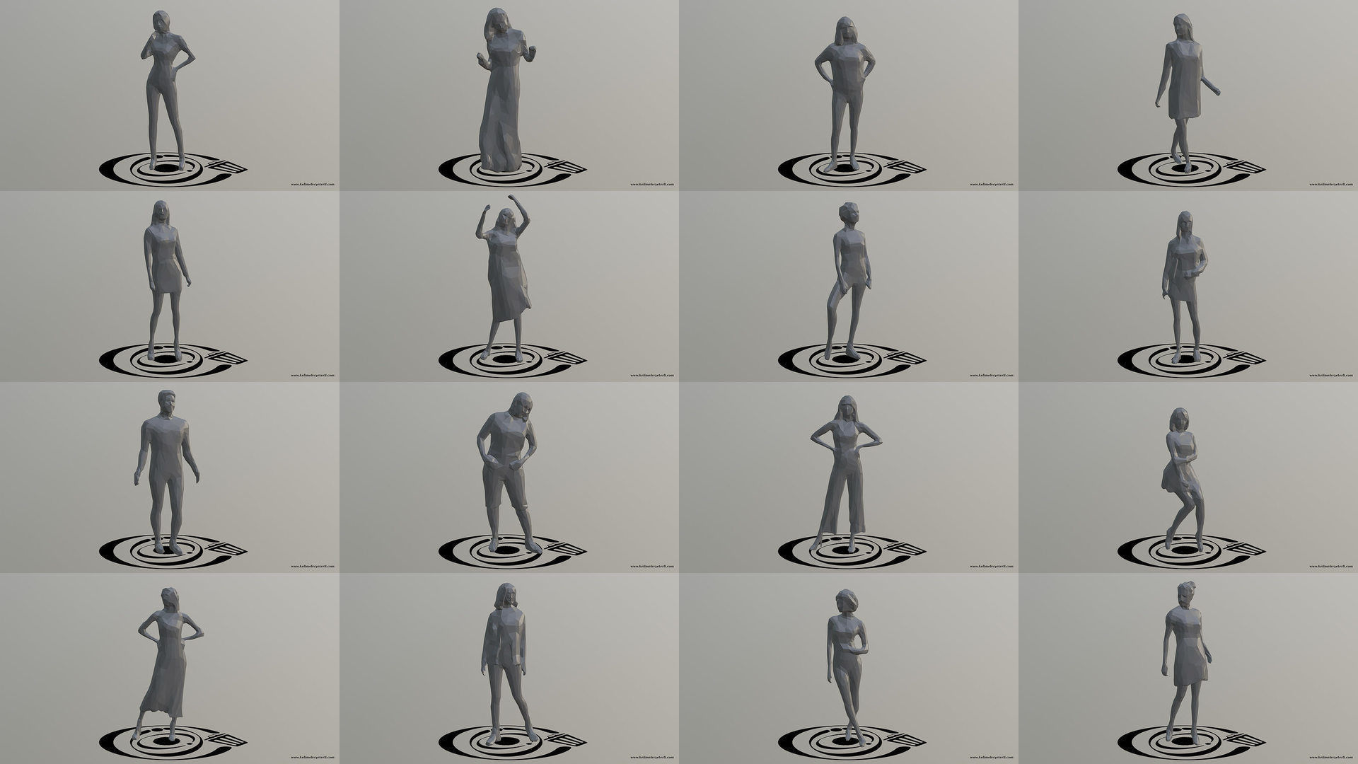 Low Poly People Pack - 100 Pieces LP R 3D Model Collection_9