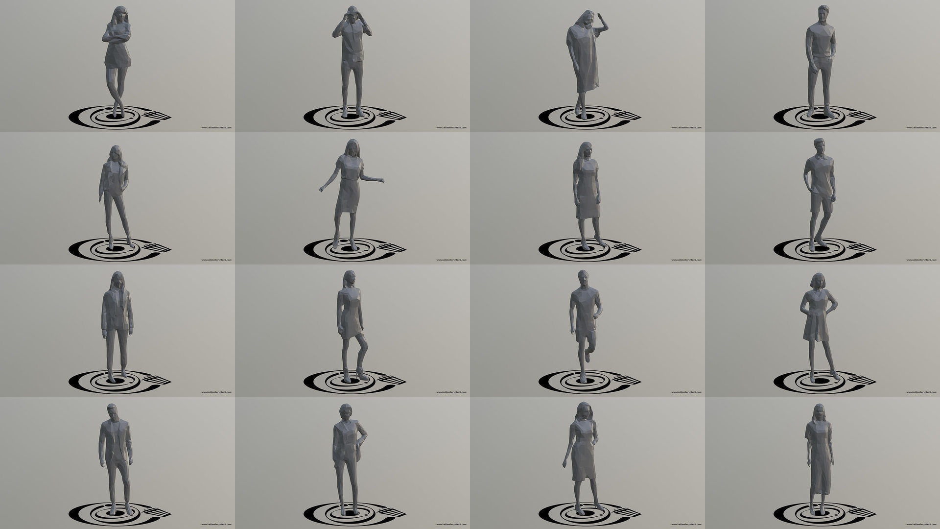 Low Poly People Pack - 100 Pieces LP R 3D Model Collection_3