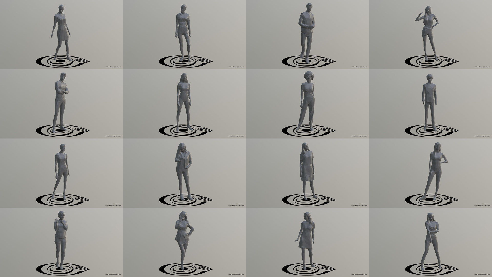 Low Poly People Pack - 100 Pieces LP R 3D Model Collection_1