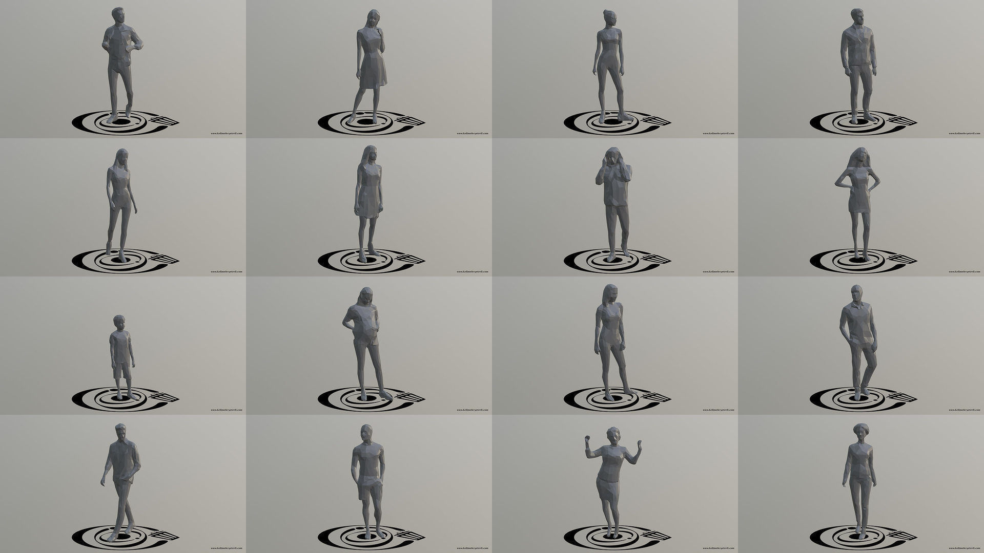 Low Poly People Pack - 100 Pieces LP R 3D Model Collection_5