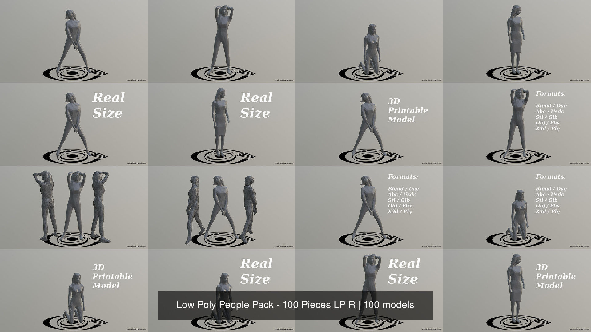 Low Poly People Pack - 100 Pieces LP R 3D Model Collection_12