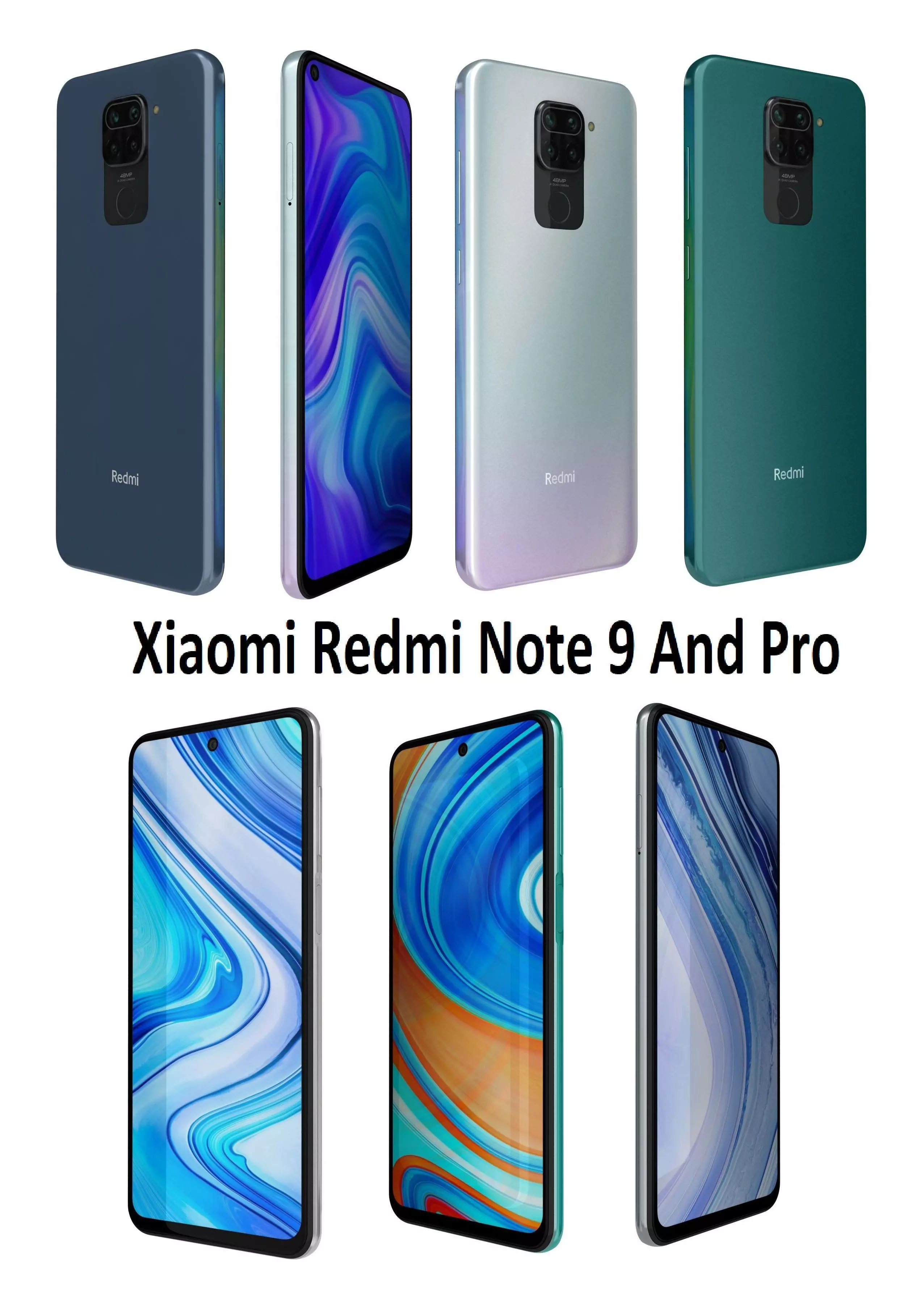 Xiaomi Redmi Note 9 And Pro 3D model