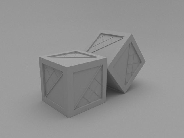 3D box model two cubes 3D model_1