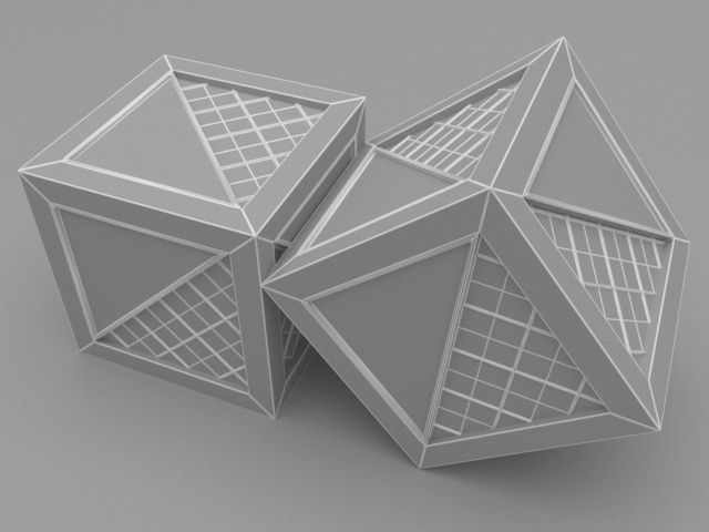 3D box model two cubes 3D model_8