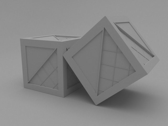 3D box model two cubes 3D model_4