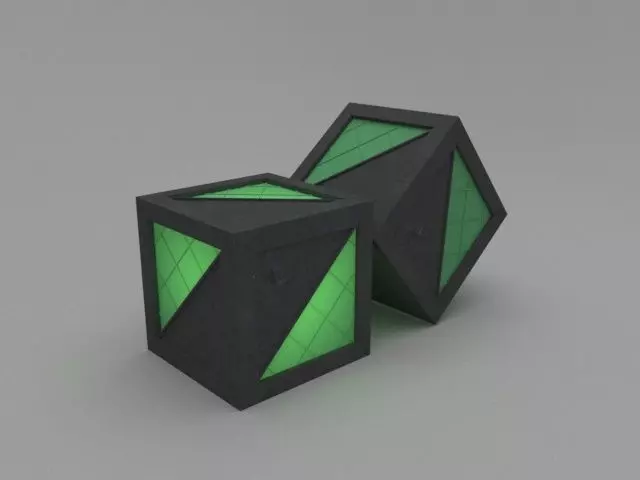3D box model two cubes 3D model_0