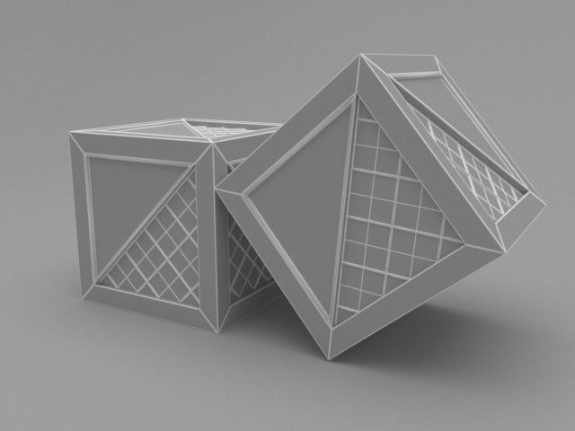 3D box model two cubes 3D model_5