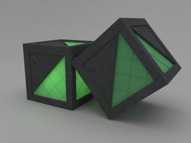 3D box model two cubes 3D model_3
