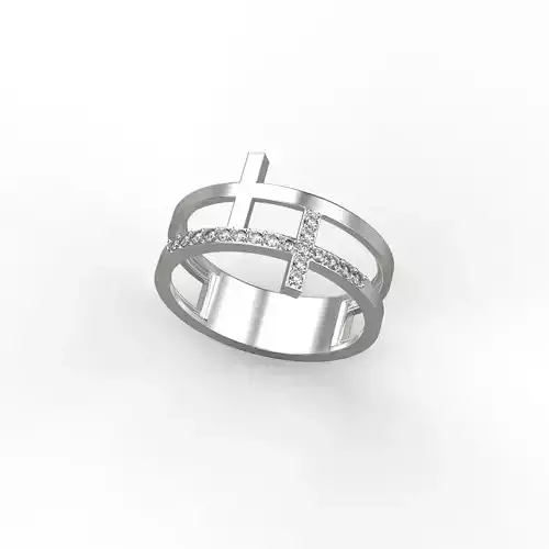 Ring two crosses 3dm stl CAD