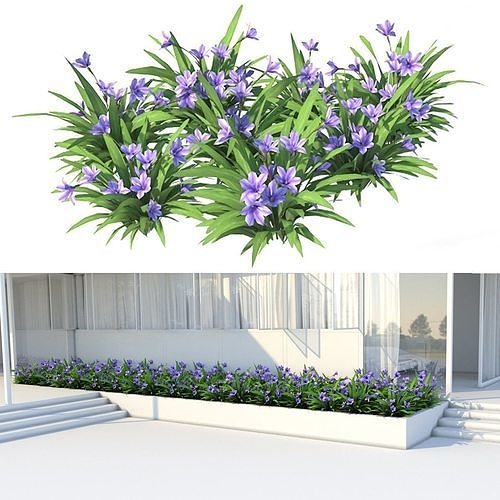 Babylon Blue Flower Low-poly 3D model