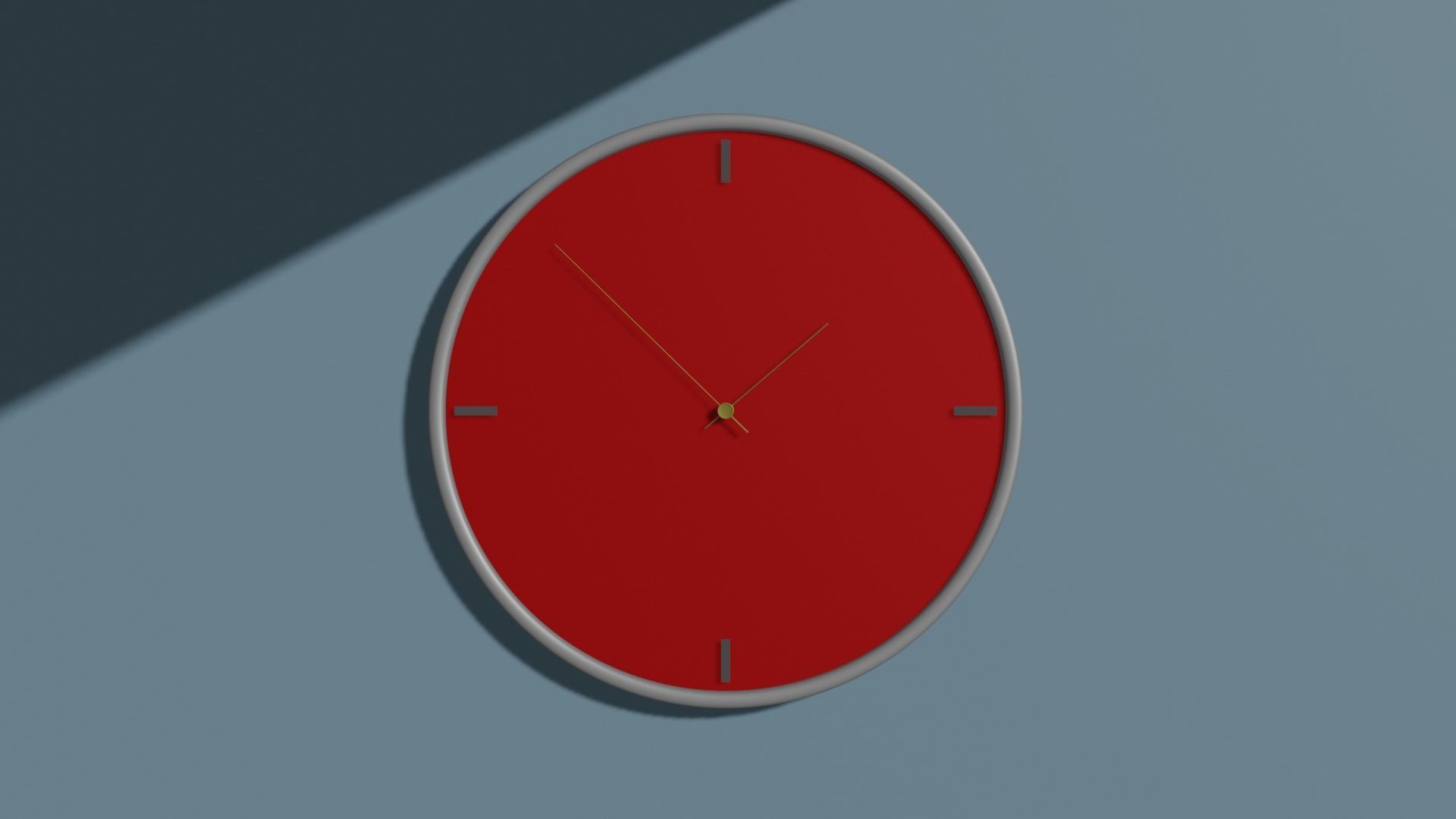 Wall Clock Red Free low-poly 3D model_1