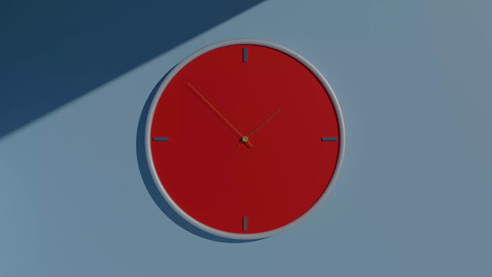 Wall Clock Red Free low-poly 3D model_0