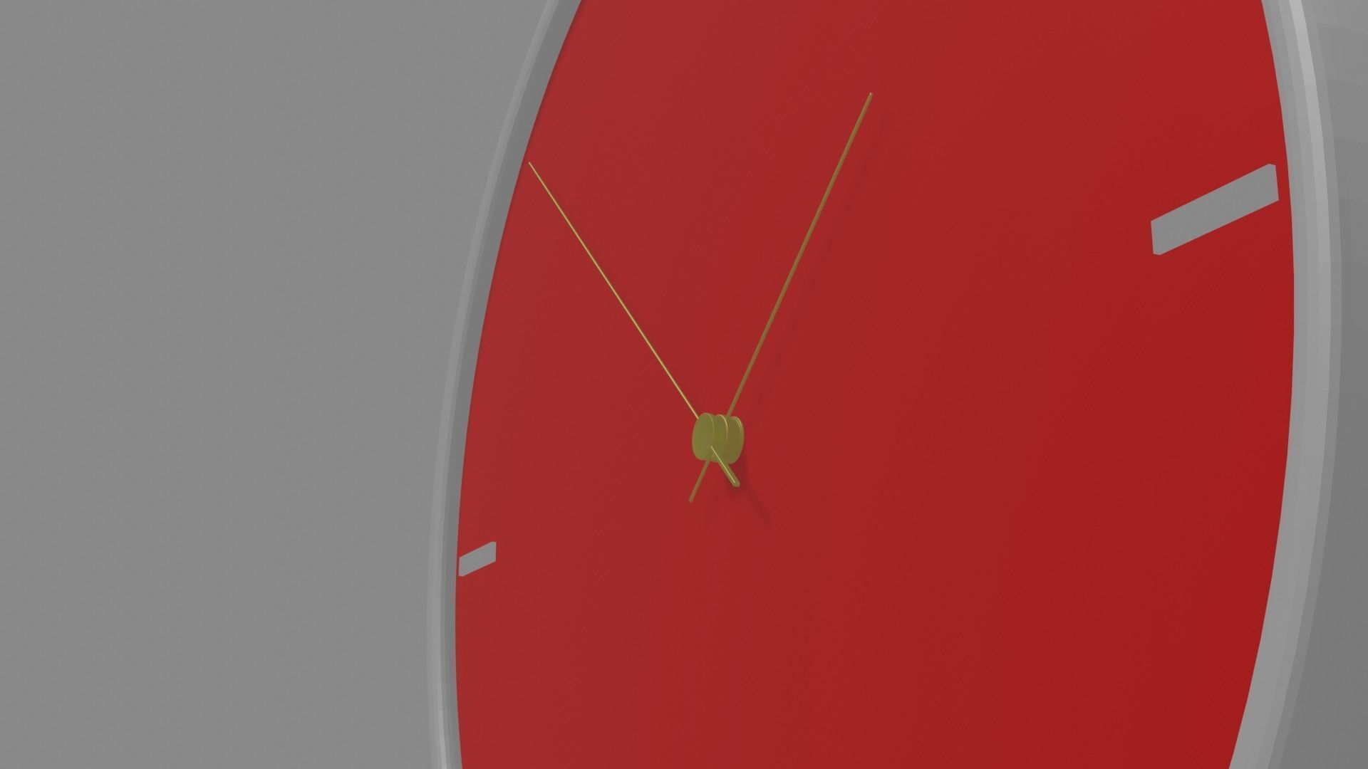 Wall Clock Red Free low-poly 3D model_2