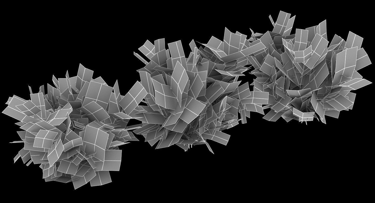 Acacia Ehrenbergiana Shrub Low-poly 3D model_6