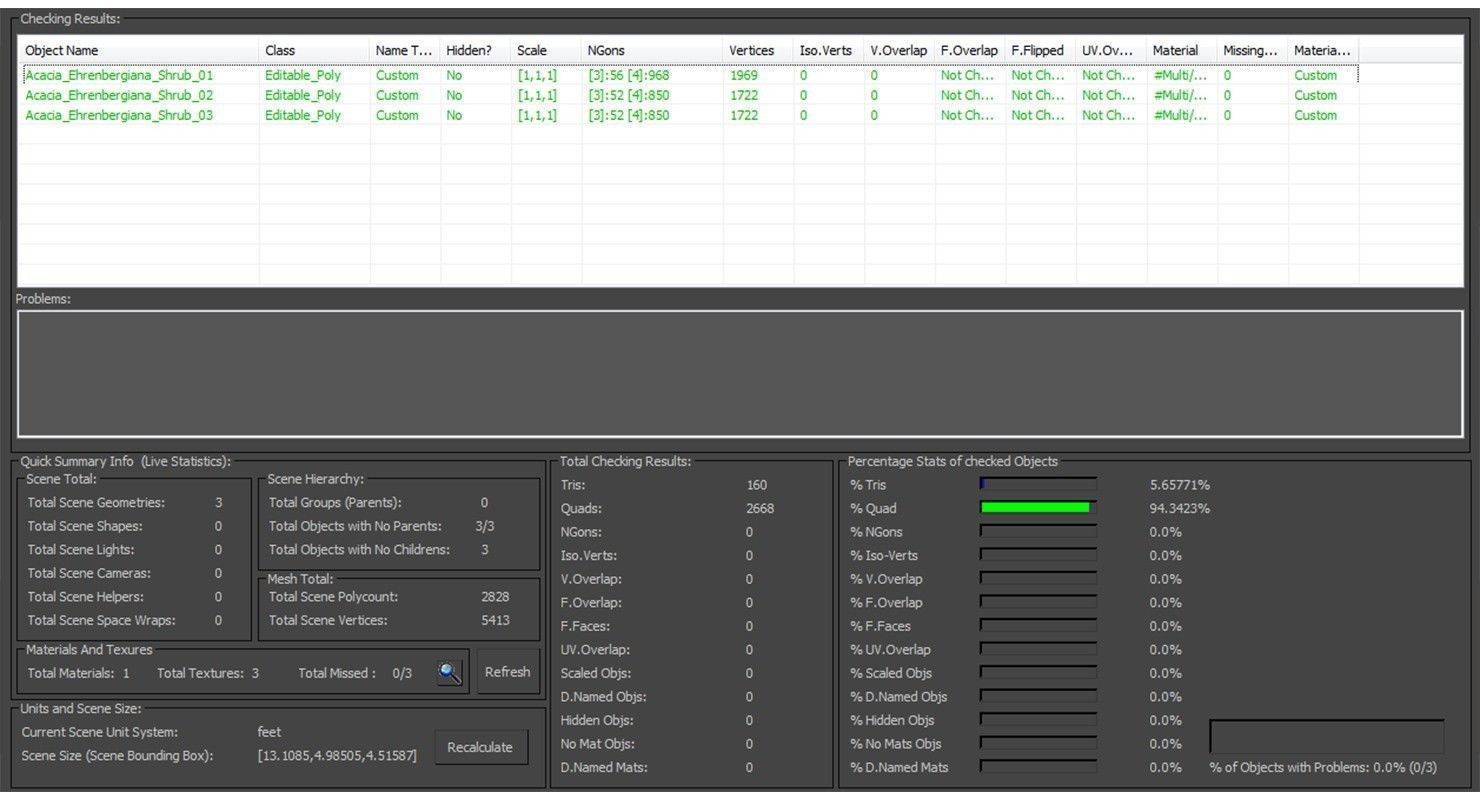 Acacia Ehrenbergiana Shrub Low-poly 3D model_14