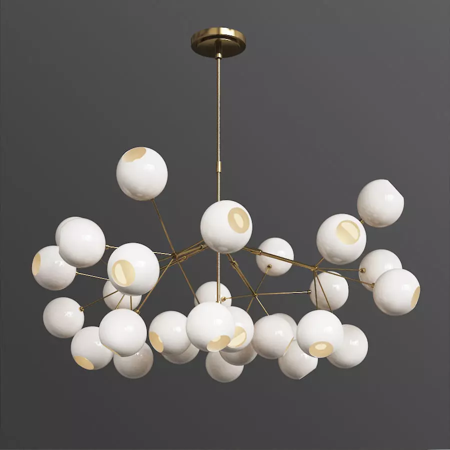 Unique Snow Crystal Chandelier 3D model_0