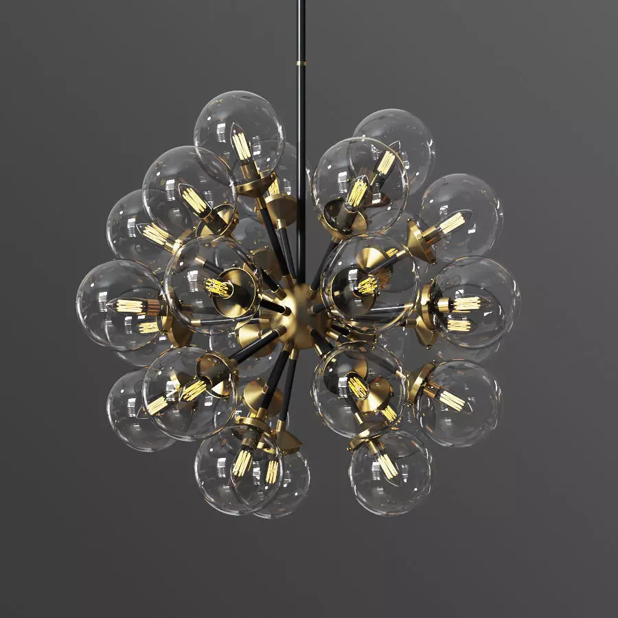 Soleil 18 Globelight Chandelier 3D model_0