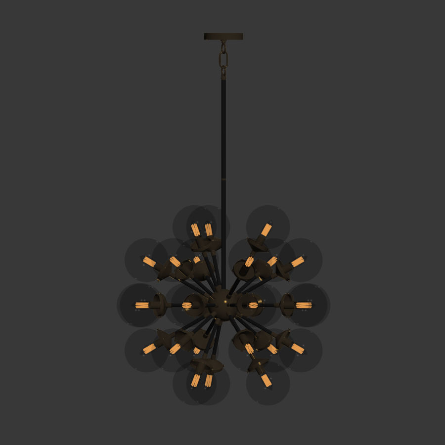 Soleil 18 Globelight Chandelier 3D model_1