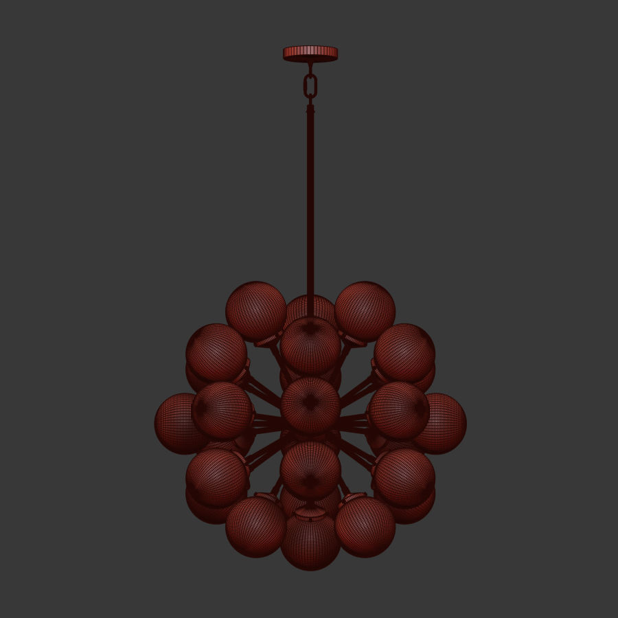 Soleil 18 Globelight Chandelier 3D model_4