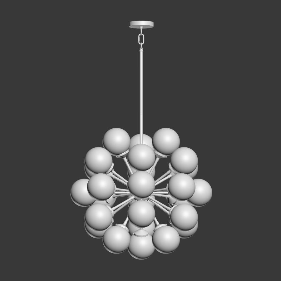 Soleil 18 Globelight Chandelier 3D model_3