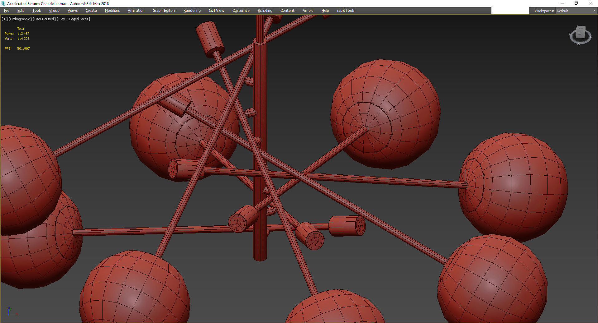 Accelerated Returns Chandelier Low-poly 3D model_4