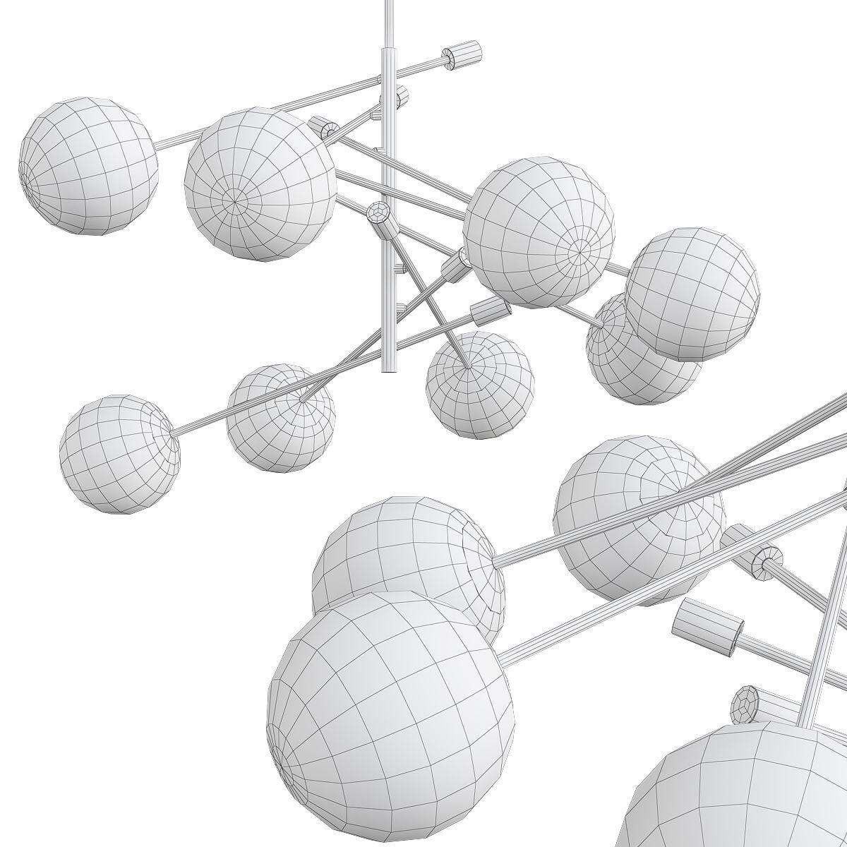 Accelerated Returns Chandelier Low-poly 3D model_1