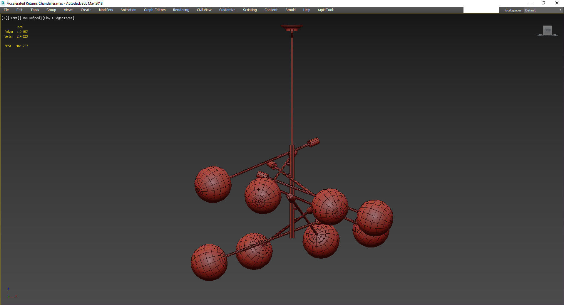 Accelerated Returns Chandelier Low-poly 3D model_2