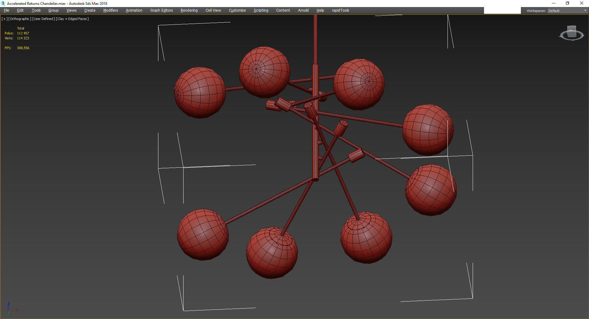Accelerated Returns Chandelier Low-poly 3D model_3