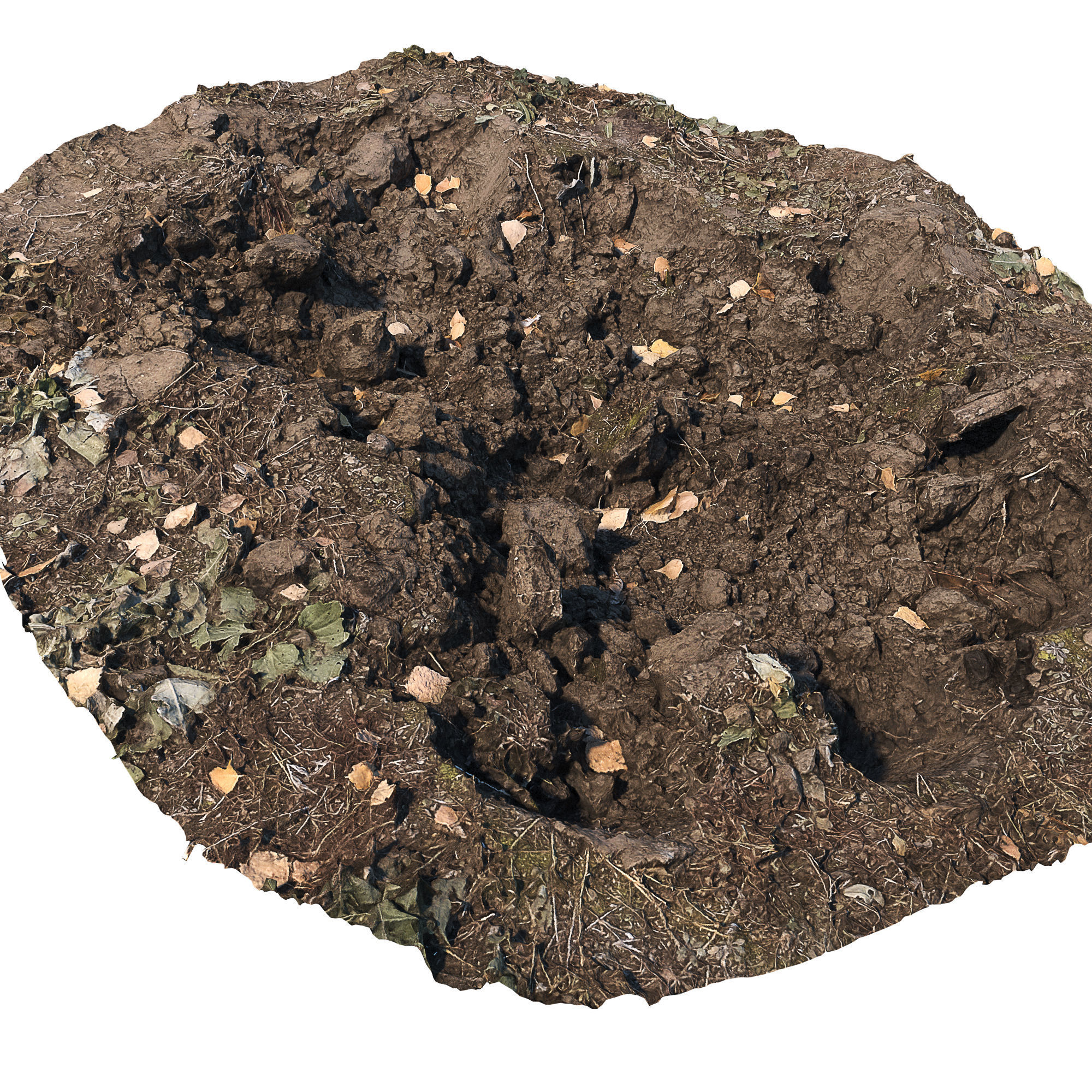 Ultra realistic Dirt pit Scan Low-poly 3D model_2