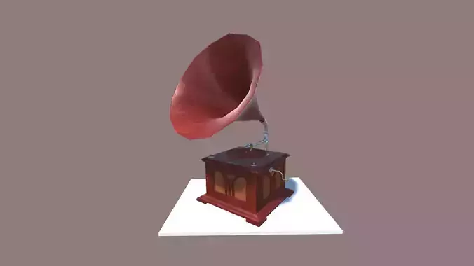 Old Vintage Gramophone  Low-poly 3D model