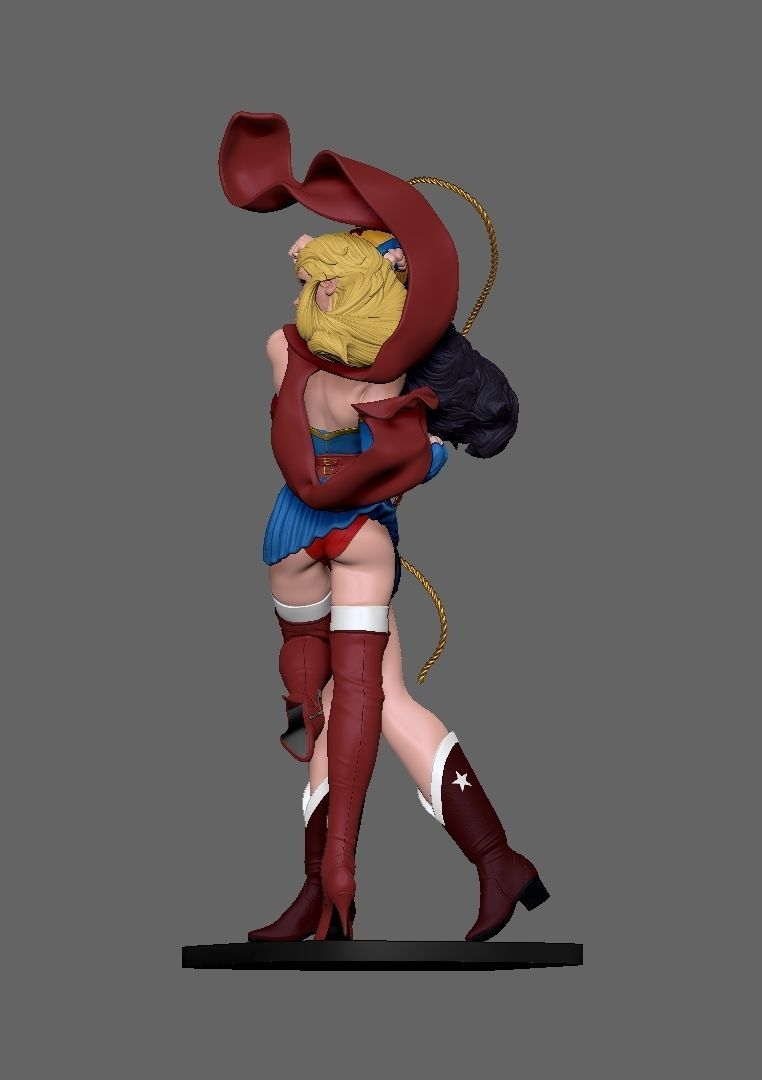 wonder woman and supergirl 3D print model_3