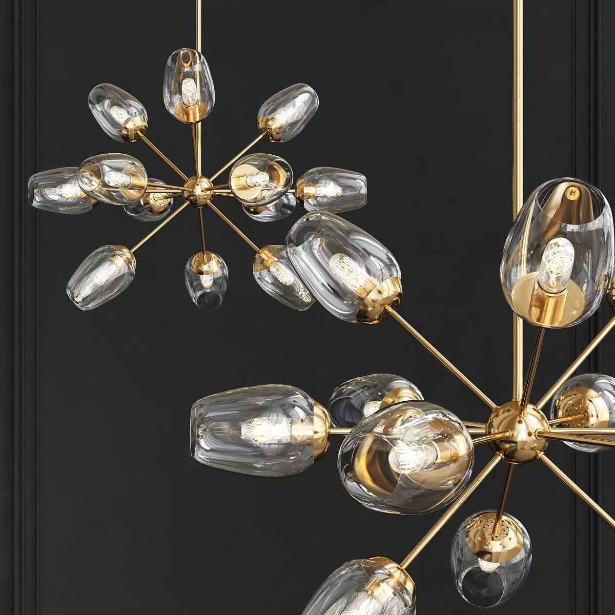 Ramirez 12 - Light Sputnik Sphere Chandelier Low-poly 3D model_0