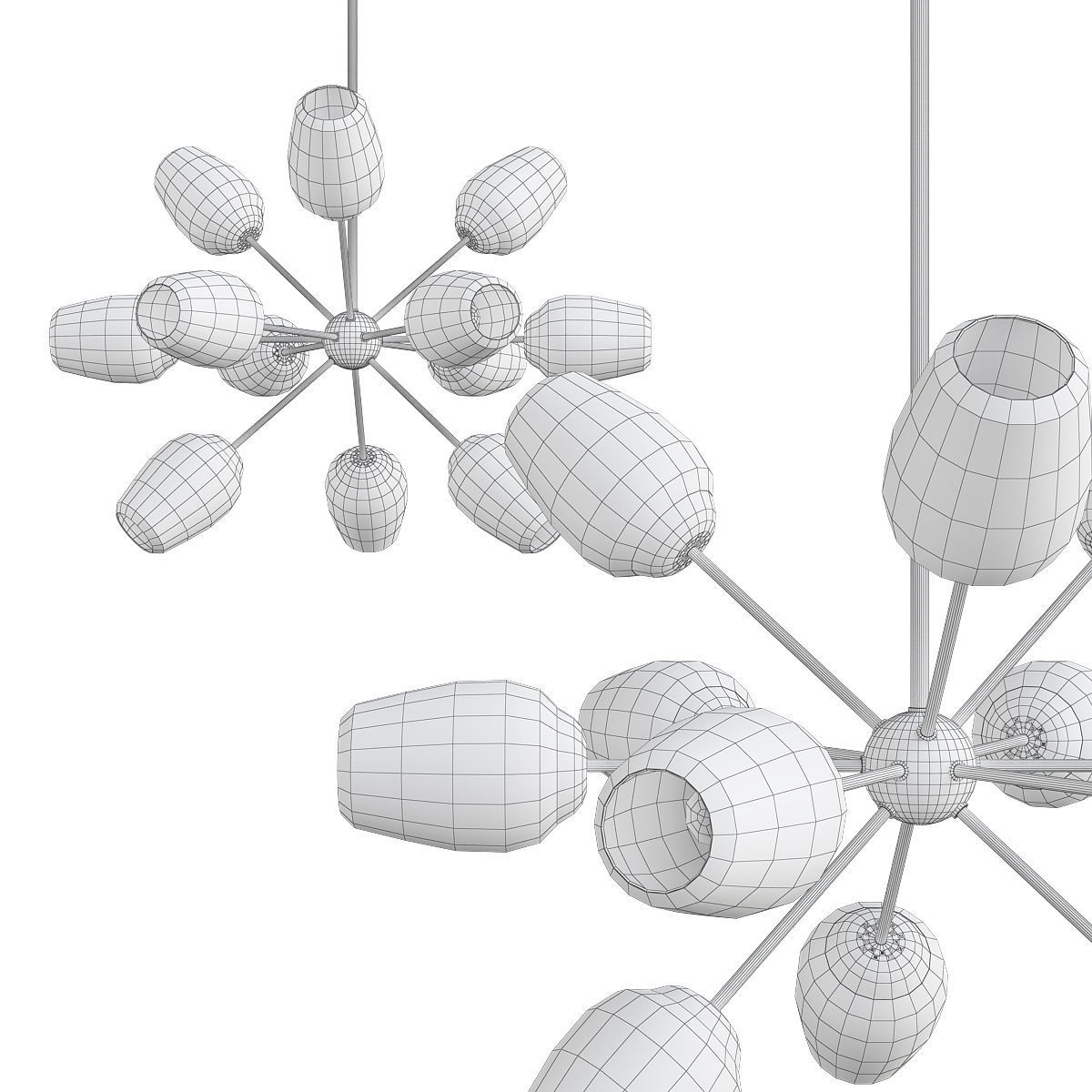 Ramirez 12 - Light Sputnik Sphere Chandelier Low-poly 3D model_1