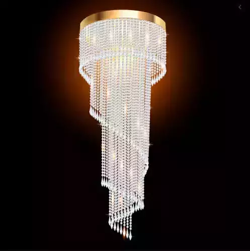 Chandalier chandelier with crystals hanging from it