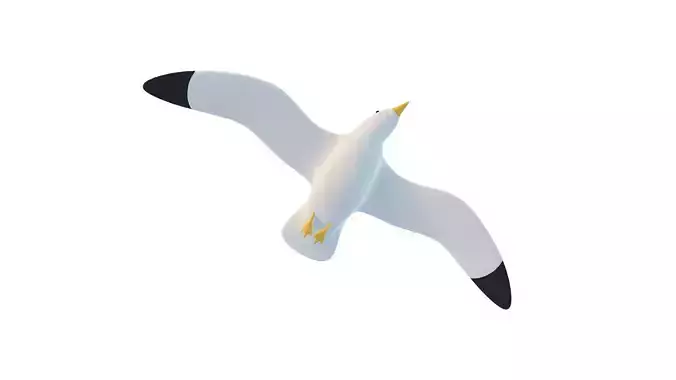 Gull - Stylized Low-poly 3D model