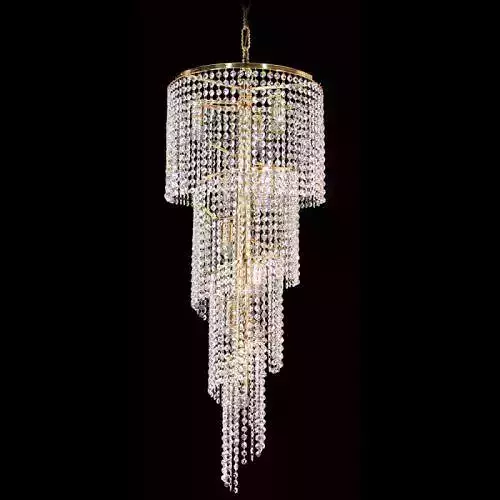 Chandalier chandelier with crystals hanging from it