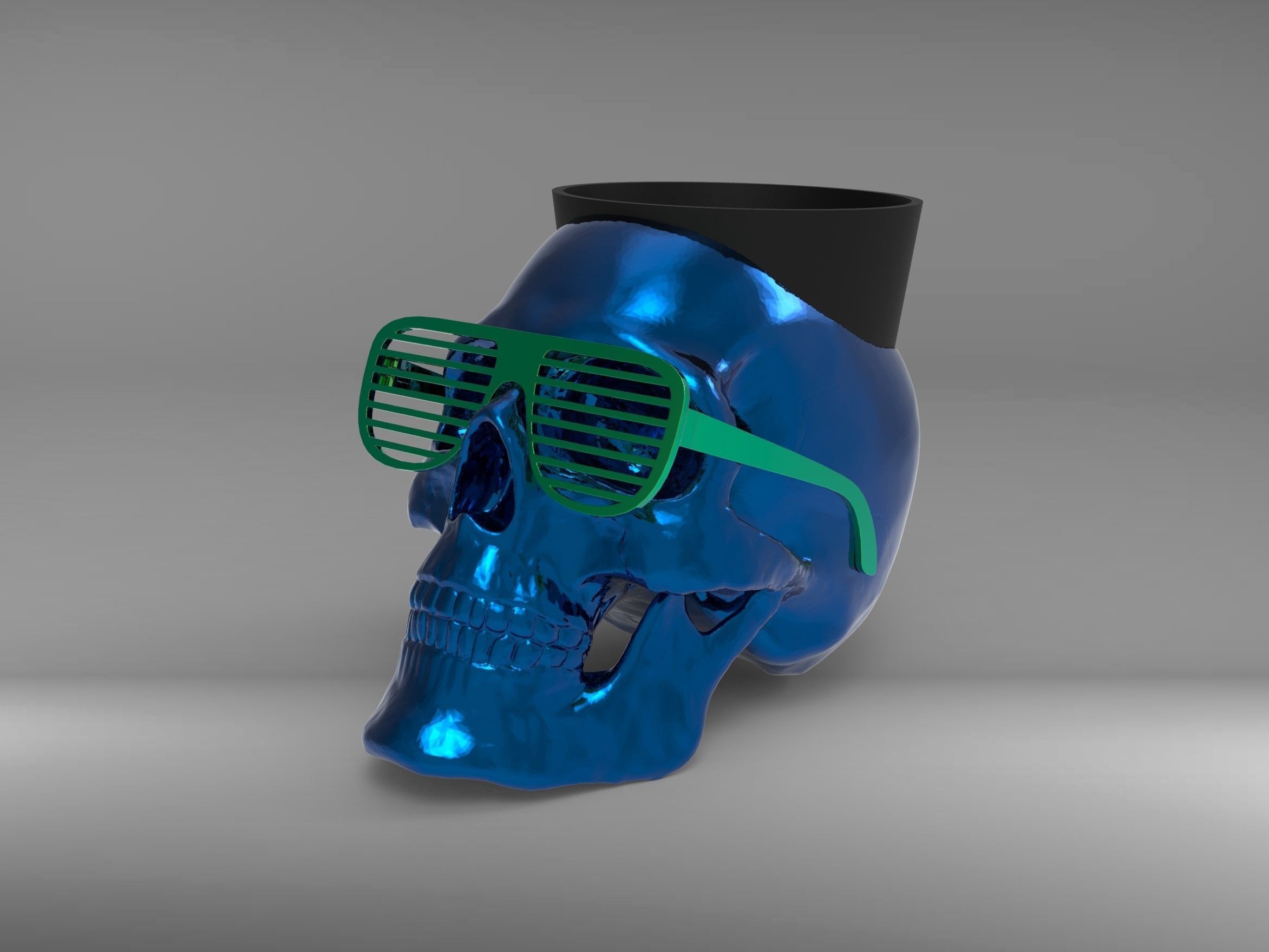 Skull Vase 3D print model_4