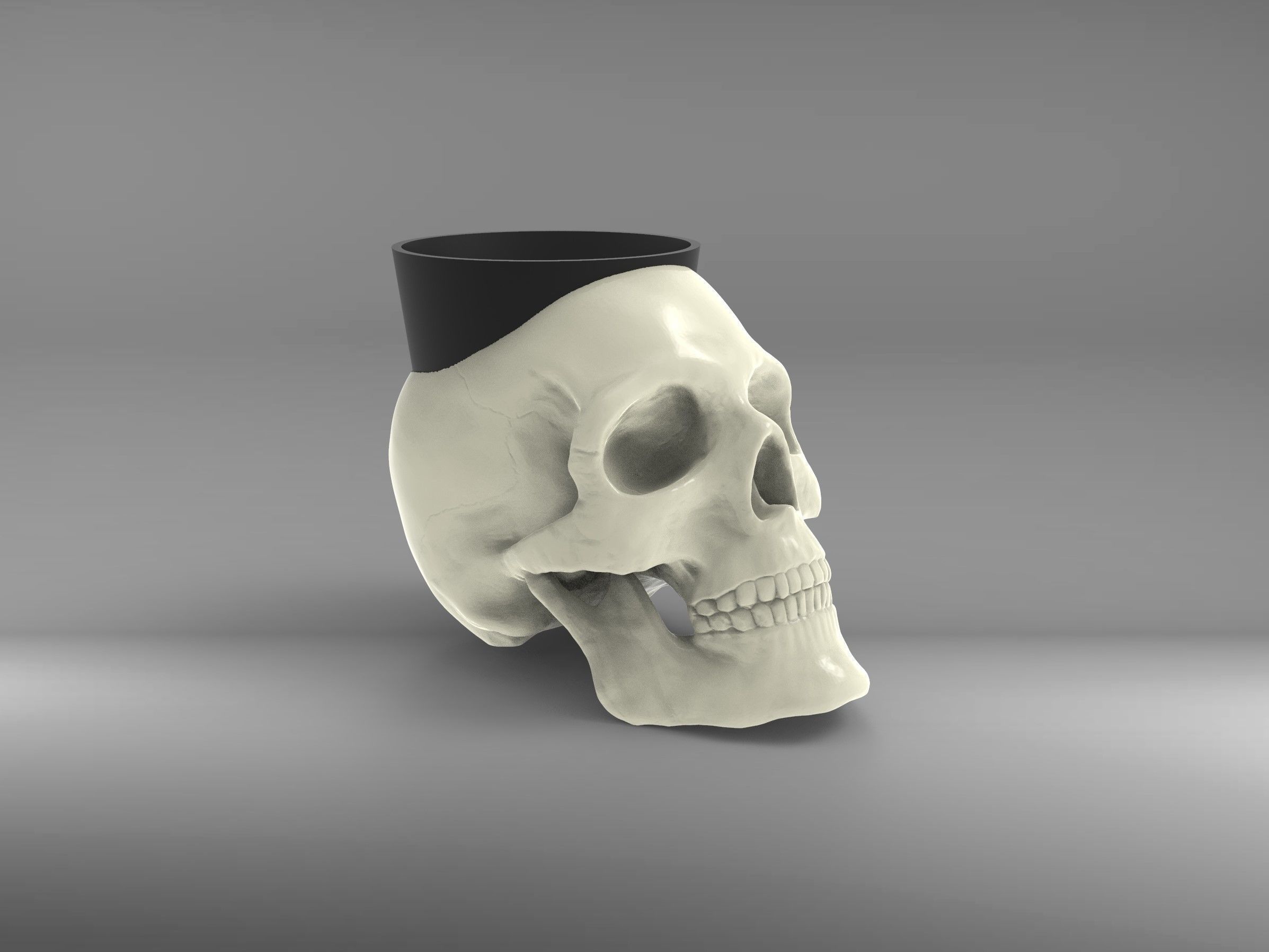 Skull Vase 3D print model_3