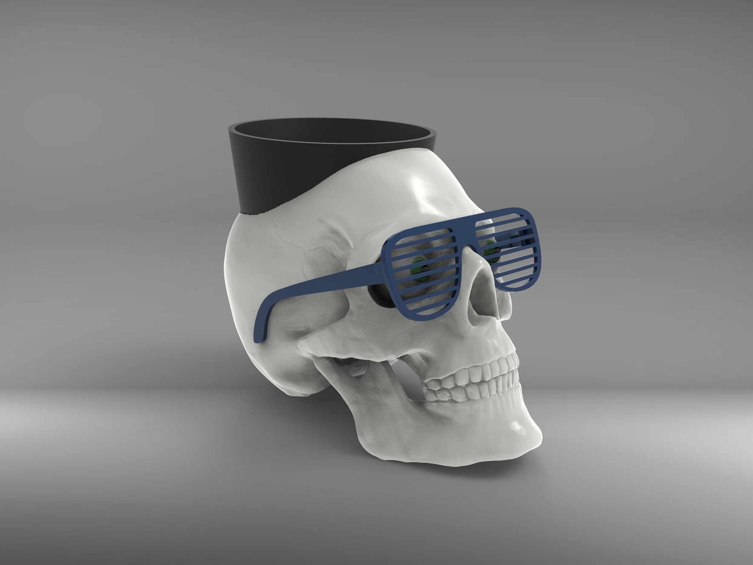 Skull Vase 3D print model_6